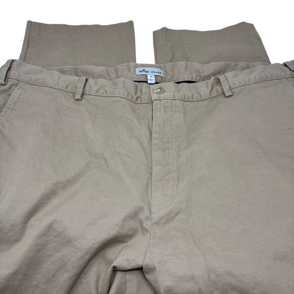 Peter Millar Mens 42x29 Light Brown Chino Khakis Pima Cotton Blend Pants - Picture 2 of 5